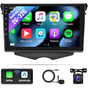 SIXWIN 2G+32G Android Car Stereo for Hyundai Veloster 2011-2015 with CarPlay Android Auto 26UI 9 Inch Touch Screen Car Radio Bluetooth GPS Navigation WiFi HiFi FM Radio SWC Backup Camera