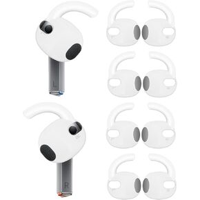 4 Pairs Galaxy Buds3 Ear Hook Cover Grip Tip Anti Slip Wing Accessories Compatible with Samsung Galaxy Buds 3,White 804w4