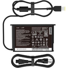 135W 20V 6.75A AC Adapter Fit for Lenovo Thinkpad X1 P1 P15v T15p T440P T460P T470p T540p W500 W540 W54C W55 Power Supply Cord Legion Y50 Y520 Y530 Y7000P SA10E75864 ADL135NLC3A Laptop Charger