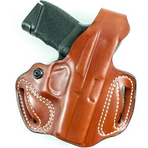 DeSantis Thumb Break Mini Slide Holster - OWB Holster, Open Carry Holster, Craft Leather Gun Belt Holster, Compatible with the GLOCK 43, GLOCK 43X, GLOCK 48 - Right Hand Draw, Tan