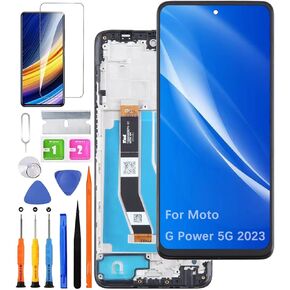 Screen Replacement for Motorola Moto G Power 5G 2023 Display, XT2311 LCD Display Touch Digitizer Assembly with Repair Part Tools(Black with Frame)