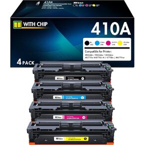 410A Toner Cartridges 4 Pack-Replacement for HP 410A HP 410X to use with HP MFP M477fnw Toner, HP Color Laserjet Pro M477fdw Toner, M452dn, M477 M452 Series, CF410A(Black, Cyan, Magenta, Yellow)