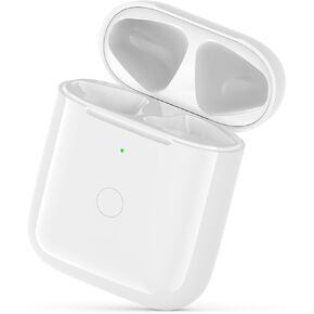 Wireless Charging Case Compatible with AirPods 1st & 2nd Generation, Replacement Charging Case with Bluetooth Pairing for AirPods 2nd 1st, Sync Button (White) (Lightning Port for AirPods 1st 2nd)