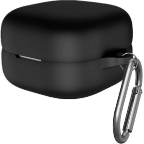 Case Compatible with Sony Linkbuds Open,Shock Drop Proof Soft Silicone Protections Case Cover with Carabiner Keychain (Black)