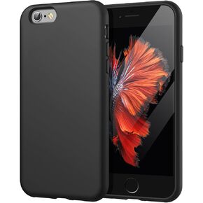 JETech Silicone Case for iPhone 6s Plus/6 Plus 5.5 Inch, Silky-Soft Touch Full-Body Protective Case, Shockproof Cover with Microfiber Lining (Black)