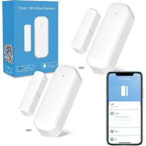 Smart WiFi Door Sensor for Home, No Hub Required, Wireless Window Sensor with App Alert, 2.4G WiFi Door Sensor for Home/Office Works with Tuya Smart Devices, Compatible with Alexa, Google Home