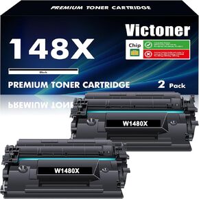 148X 148A Black High Yield Toner Cartridge Compatible Replacement for HP 148X 148A W1480A W1480X for HP Pro 4001dw 4001dn 4001n MFP 4101fdw 4101fdn Printer Ink (2 Pack)