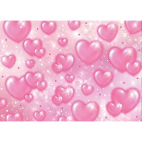 7x5ft Pink Heart Photo Backdrop 90s Backdrops for Photoshoot Valentine's Day Backdrop Women Men Happy Birthday Photography Background Banner