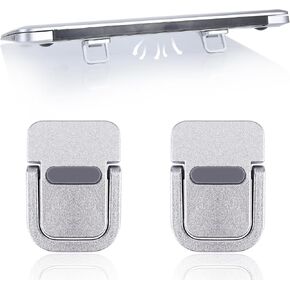 Mabor 2 Pcs Portable Keyboard Riser, Mini Laptop Stand Invisible Computer Keyboard Stands for Desk, Laptop Feet Compatible with Most Computer, Silver