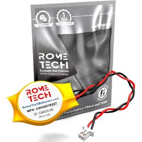 Rome Tech RTC CMOS Battery for Lenovo ThinkPad L440, L540, L560, L570 - Laptop Backup BIOS CR2032 with 2 Pin Wire Cable
