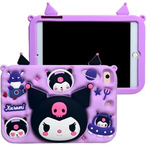 Cartoon Case for iPad Mini 6 8.3"，MONEHOYSY Cute Soft Silicone Kickstand [Drop Proof,Shock Proof,Anti Slip] Back Stand Cover Case for Kids Children Teens Girls Boys (Kurom-1)