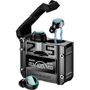 Wireless Earphones, Bluetooth 5.4 in Ear Lightweight Earphones, Charging Case, and Led Display,IPX7 Waterproof Sports Earphones,Gaming Earphones with Microphone (Black up)