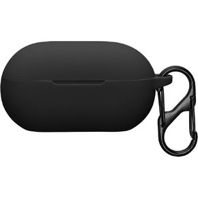 kwmobile Silicone Cover Compatible with Beats Solo Buds - Case Cover Stick-On Skin with Clip - Black