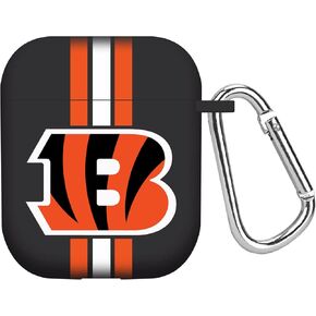 GAME TIME Cincinnati Bengals HD Case Cover Compatible with Apple AirPods Gen 1&2 (Stripes)