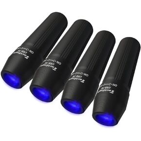 4Pack Mini Black Light 365nm UV Flashlight UVA-T8 Portable Blacklight Led Flashlight for Urine Detection Minerals Resin Curing Scorpion Portable Blacklight UV Led Flashlight