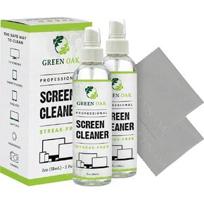 Screen Cleaner – Green Oak Screen Cleaner Spray for LCD, LED, TVs, Laptops, Tablets, Monitors, Phones, and Other Electronic Screens - Gently Cleans Fingerprints, Dust, Oil (2oz Travel)