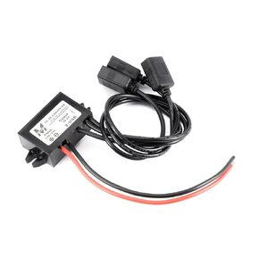 uxcell Power Converter Regulator DC 12V/24V to DC 5V 6A 30W Waterproof Voltage Convert Transformer 3 USB Connector Cable Car Charger