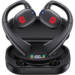 Er Bluetoth Hedphones Stero Sund Cler Cal Ar-Cnduction Wirelss Chargng Cae Digtal Disply Ear Hok Wirelss Earbds with Micrphone Waterprof Earphnes for Sprt Workut Runnng Compute Busines Gamig Tra Open