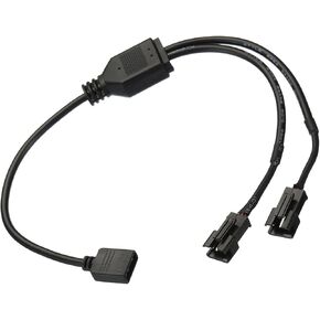 MECCANIXITY ARGB Splitter, 5V 3Pin to SM 3Pin Male Extension Cable Adapter Connector Addressable for PC Fan Power Computer Chassis Motherboard, 1 to 2 Style