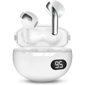 Truebuds Bliss Wireless Earbuds with Bluetooth 5.0, 6mm Dynamic Drivers, 10m Wireless Range, 4-Hour Earbud Playtime, 400mAh USB-C Charging Case, Touch Controls, Built-in Microphone (White)