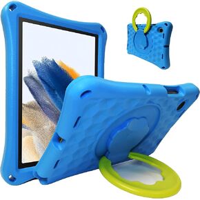 Riaour Case Fits Samsung Galaxy Tab A8 10.5 inch 2022 SM-X200/SM-X205/SM-X207,Lightweight EVA Kids Friendly Shockproof 360 Rotating Grip Handle Folding Stand Cover Fit Samsung Tablet A8 Case-Blue