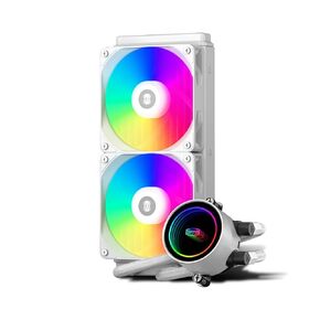 PCCOOLER CPS DA240 ARGB AIO Liquid Cooler, 240mm CPU Cooler with Dual ARGB Fans, High-Performance 3000RPM Pump Speed, Efficient 240mm AIO Cooler for PC Gaming White