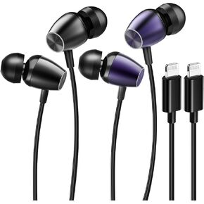 2Pack-Headphones for iPhone,Earbuds Wired Earphones with Built-in Microphone & Volume Control, Compatible with iPhone 14/13/12/11 Pro Max/Xs Max/XR/X/7/8 Plus