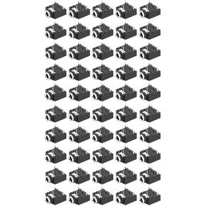 ViaGasaFamido 50Pcs Plastic PCB Mount 5-Pin Stereo 3.5mm Socket Audio Connector, Stereo Headset Interior Socket, 3.5mm Stereo Jack Socket Connector, PJ‑307 3.5mm