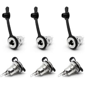 6-Pack DC-099 5.5 mm x 2.5mm 30V 10A DC Power Jack Socket,DC Power Jack Threaded Female Mount Connector Adapter with Dustproof Plug