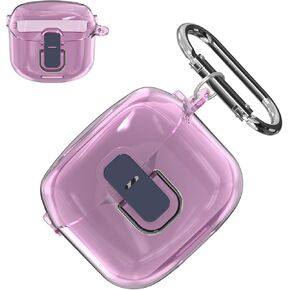 بالنسبة إلى غطاء علبة JBL Tune Flex ، حالة سماعات أذن واقية من PC Clear Clear ، متوافقة فقط مع JBL Tune Flex ، علبة سماعات الرأس مع مجموعة ملحقات Carabiner （Clear Purple）