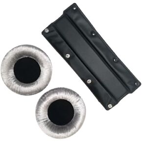 beyerdynamic EDT 770 V Ear Pad Set Velour in Silver Bundle with beyerdynamic Leatherette Replacement Buttonable Headband (2 Products)