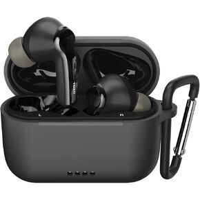 TOZO NC2 Protective Silicone Case Shockproof Soft Skin Cover for TOZO NC2 Earbuds with Front LED Visible and Keychain Black in Kuwait