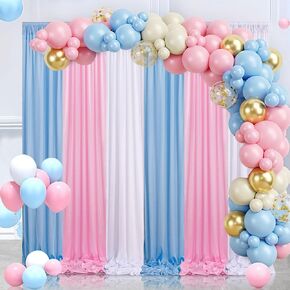 Birthday Rainbow Backdrop Curtains 10ftx15ft: Bright Colorful Curtains Backdrop Drapes - 6 Panels 2.5ft x 10ft Wedding Party Window Supplies Props Booth Decorations