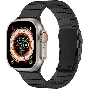 iiteeology Carbon Band Compatible with Apple Watch 46mm 45mm 44mm 42mm Series 10-1, Ultra/Ultra 2 49mm Band, Upgraded Light Genuine Carbon Fiber Band for Men