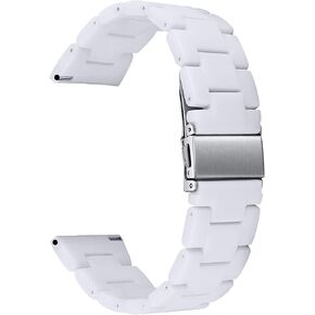 Resin Band Compatible with Samsung Galaxy 5 & 4 Band, Watch 4 Classic 42 /Watch 5 Pro/Active 2 40mm 44mm /Galaxy watch 3 41mm/ Garmin Vivoactive 3 , Galaxy Watch 42mm,20mm Quick Release crystal Band Women men