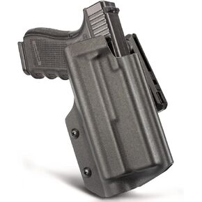 Kydex Holster Compatible with Glock 17 22 31 with Olight BALDR Mini, Optic Cut- OWB Open Carry Holster for G17 G22 G31 with Baldr Mini, Adj. Retention, Fit 1.5'' 1.75'' 2.0'' 2.25'' Wide Belt