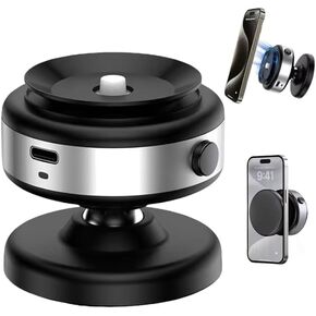 Upgraded 360° Adjustable Magnetic Phone Mount with Electric Vacuum Suction, Hands-Free Magnetic Holder for Car, Gym, Mirror, & Smooth Surfaces, Compatible with MagSafe iPhones, anf other phones.