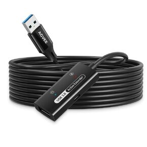 AGVEE [16.5ft / 5m USB 3.0 Active Extension Cable, USB3.0 Male to Female Extender Repeater Ultra Extra Long Booster Cord for Oculus VR, Valve, Xbox 360 Kinect, 2.5" 3.5" Portable Hard Drive, Black