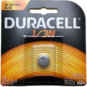 Duracell Photo DL CR1/3N 2L76 3V Lithium Battery Replaces Duracell DL-1/3N, 3N, Ray-O-Vac 867, 2L76, Energizer 2L76BP, 2L76-BP, CR1108, IEC CR11108, CR1-3N, DL1-3N, Comp 15, Duracell DL1/3N, NL1/3NQ