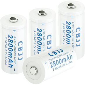 3.7volt 16340 Rechargeable Battery 3.7v Battery CR123A Lithium Battery 2800mah 16340 Batteries for flashlights (4pack 3.7v-0117)