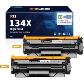 XJI 134X(with Chip) 2 Pack High Yield Compatible Toner Cartridges Replacement for HP 134 X A W1340X 134A W1340A Ink, for Laser Jet M209dw MFP M234dw M234sdn M234sdw Printer Black