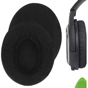 Geekria Comfort Velour Replacement Ear Pads for Sennheiser HD418, HD419, HD428, HD429, HD439, HD438, HD448, HD449 Headphones Ear Cushions, Headset Earpads, Ear Cups Cover Repair Parts (Black)