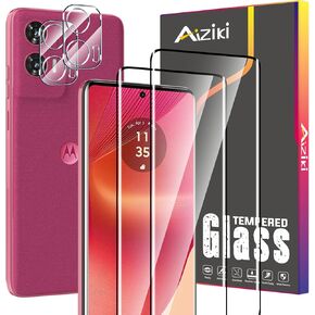 2+2Pack Screen Protector for Moto Edge 50 Fusion 5G, 3D Film with Camera Lens Protector, 9H Hardness, Shatterproof, Bubble Free for Moto Edge 50 Fusion Tempered Glass, Case Friendly
