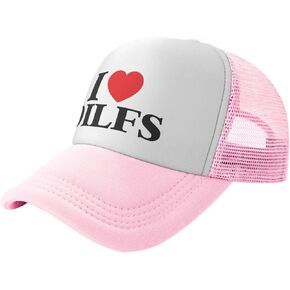 I Heart Dilfs Hat Unisex Adult Trucker Hats Adjustable Cap for Adults Classic Fishing Caps
