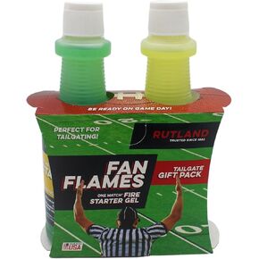 Rutland Products 4953 Fan Flames Football Team Colors Fire Starter, Green & Yellow