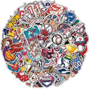 100pcs ملصقات البيسبول شارات مقاومة للماء لزجاجات المياه المحمول أمتعة الكمبيوتر القصاصات المراهقة المراهقين البالغين in Kuwait