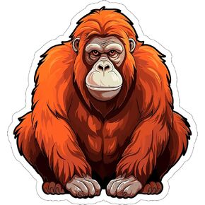 Orangutan Sticker, Decal Vinyl Small Waterproof for Bottle Mug Passport Scrapbook Laptop Tumbler Skateboard Phone - ID44990
