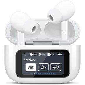 Wireless Earbuds, 5.4 Bluetooth Headphones with Touch Screen Ear Buds, ANC+ENC Noise Cancelling Earbuds Headphones with Microphone, Wireless Bluetooth in Ear Earphones for Android/iOS Phones