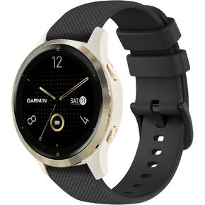 Meliya 18mm Bands for Garmin Vivoactive 4S / Venu 2S / Venu 3S / Vivomove 3S / Forerunner 255S / Forerunner 265S Smartwatch, Soft Silicone Sport Waterproof Replacement Wristband Strap for Women Men