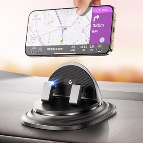 Car Phone Holder Mount, [Adjustable Spring Design], Dashboard Cell Phone Holder Car, with 360° & 23.5° Rotation, Non-Slip Navigation Adjustable Car Phone Mount, Compatible with Smartphones